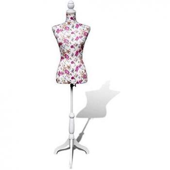 VidaXL Cotton Bust Display Mannequin for Women with Floral Accent