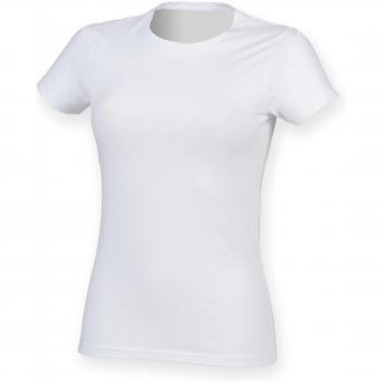 Skinni Fit Damen Shirt Feel Good Weiß (XS) – Rundhals Version