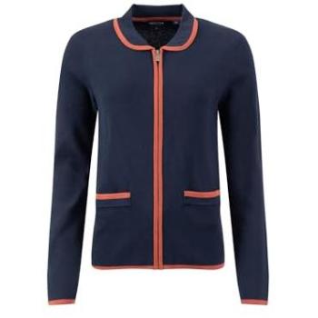 Fine Knit Women’s Cardigan in Midnight, Size 18 – Zip Through Design