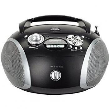 Grundig GRB 2000 Tragbarer Lautsprecher-Boombox – Schwarz/Silber