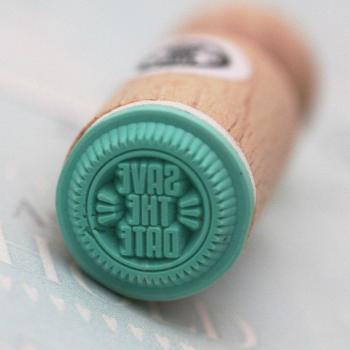 Luck and Luck 'SAVE THE DATE' Round Rubber Stamp