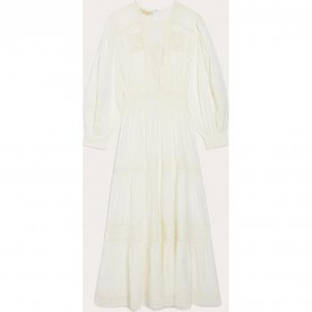 Vanessa Bruno Clay Midi Dress with Lace Detail
