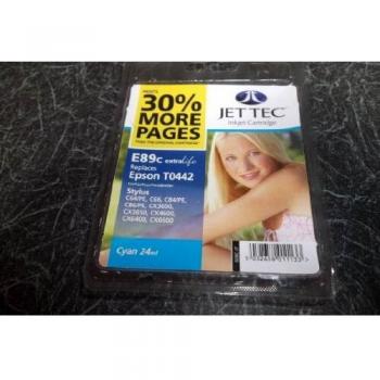 JetTec T0442 Cyan Ink Cartridge (wiederaufbereitet, England)