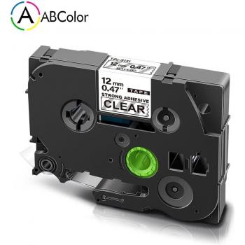 12mm Black on Clear Laminated Tape TZe-S131
