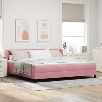 Velvet Pink & Dark Grey 80x200 Box Spring Bed with Mattress – vidaXL Edition