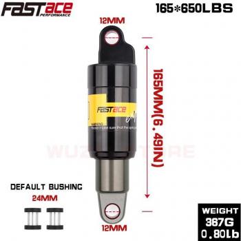 FASTACE Amortiguadores traseros para MTB, 125/150/165/185mm, 650 libras, 26
