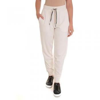 BOSS Relaxed Fit Sweatpants mit Tunnelzug Modell 'STRIPE' in Offwhite, Größe L