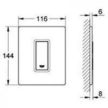 Piastra Di Controllo Vetro Per Orinatoio Skate Cosmo
