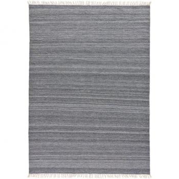 Tapis gris fait main en PET recyclé, 80x150 cm