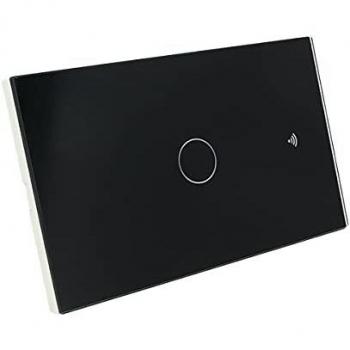 Interruttore WiFi da Parete Touch 1 Tasto Nero Compatibile Alexa e Google Home