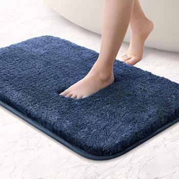 Fluffy Microfiber Bath Rug, Non Slip, Absorbent, Quick-drying, Machine Washable