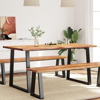 VidaXL Acacia Wood Dining Table 160x80x75 cm Live Edge
