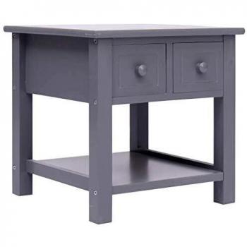 Grey Paulownia Wood Side Table 40x40x40 cm by vidaXL