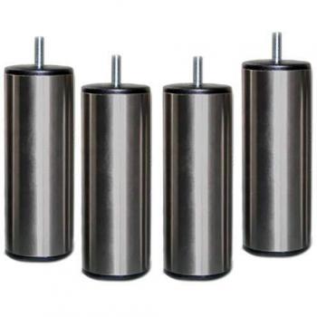 MRG Pieds de sommier Samoa – hauteur 17 cm, diamètre 6 cm, inox, filetage 8 mm