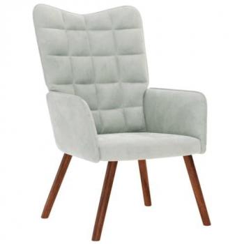 Chaise de relaxation gris clair velours vidaXL