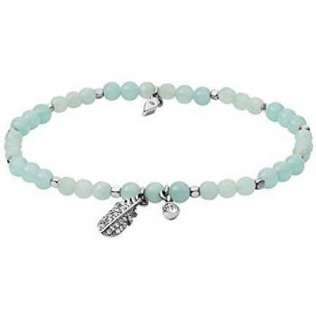 Bracciale Donna Acciaio con Perline Blu Fossil