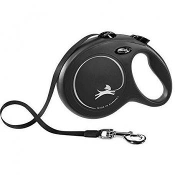 Flexi New Classic Tape Black Large 8m Retractable Dog Leash