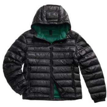 Blauer Piumino Uomo Charles con Cappuccio Nero Verde (Regular Fit)