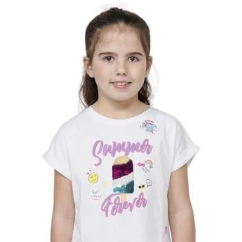 Estilo Koroshi: Camiseta Blanca con Estampado Reversible para Niñas