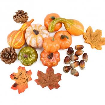Halloween Mini Pumpkin & Maple Leaf Set