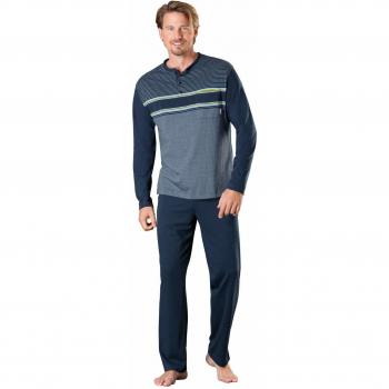 Hajo Marine Herren‑Kleidung: Klima Light Schlafanzug 48/50 Single Jersey