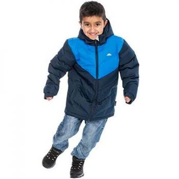 Trespass Jungen Polsterwetterjacke LUDDI – wasserdicht, warm, mit abnehmbarer Kapuze (Navy 7/8)
