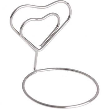 Soporte de mesa para tarjetas romántico, clip en forma de corazón, 1 unidad