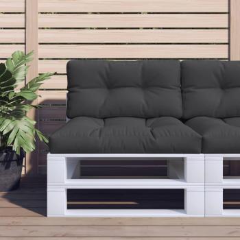 Set of 2 Black Fabric Pallet Cushions