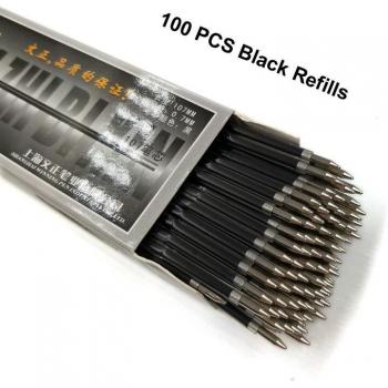 Yushun 100pcs 0.7mm Ballpoint Refills Black Blue Red