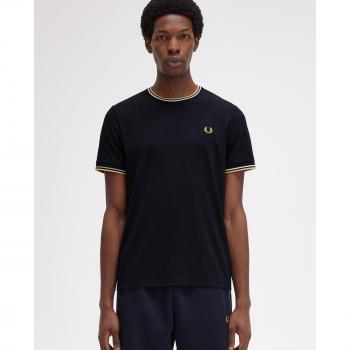 Fred Perry T-Shirt mit zweifarbigen Akzenten