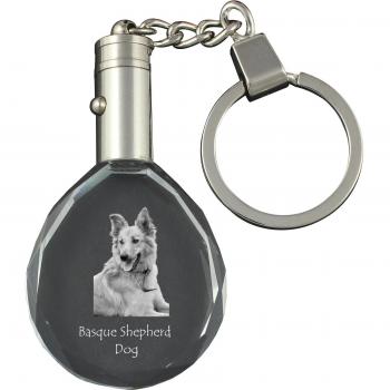 Porte-clés en cristal avec photo de chien