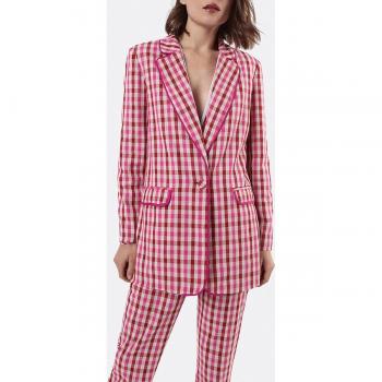 Chaqueta de moda para mujer Cuplé en color rosa y tejido vichy