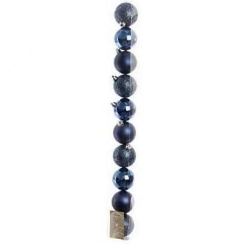 Palline albero Amicasa 9020214 Tubo Sfera Mix Night blu
