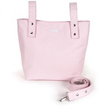 Tote bag per passeggino rosa bianco con topito