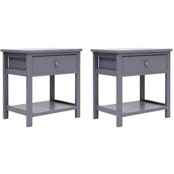 VidaXL Mesitas de noche 2 unidades madera de Paulownia gris 40x29x42cm