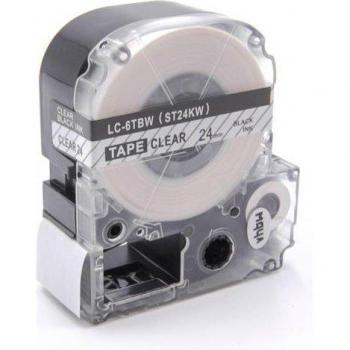 Cassetta Nastro VHBW 24 mm Nero per etichettatrice trasparente