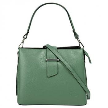 Cluty Henkeltasche, grün, Damen, echtes Leder, Made in Italy