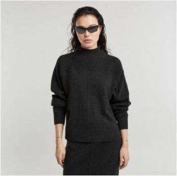 Top G‑Star Mujer en Algodón Negro, Manga Larga y Cuello Alto