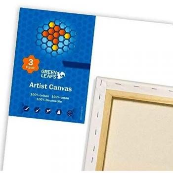 Green Leafs Wall Art Canvas 50 x 60cm Pack of 3