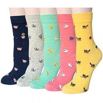 Chalier 5 Pares de Calcetines Ocasionales para Mujer Talla Única