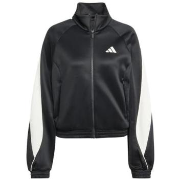 Adidas Stadium Women’s Sweat Jacket, Black/Off White, Small (8‑10)