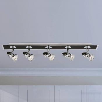 Faretto Comet da soffitto a 5 luci orientabile Bar Cromo, nero opaco, GU10
