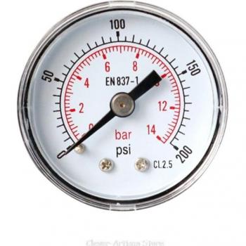 Manomètre 40 mm à raccord 1/8 BSPT (arrière) – 15‑300 PSI, idéal pour air, gaz, eau et carburant