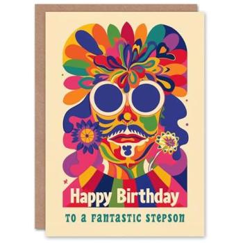 Retro Rainbow Stepsontastic Birthday Card
