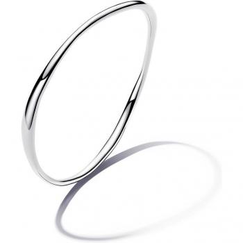 Brazalete Rígido Orgánico de Plata para Mujer 17 cm