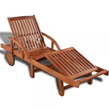 Chaise Longue en Bois d'Acacia