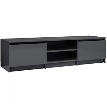 High Gloss Grey TV Cabinet 140x40x35.5 cm by vidaXL