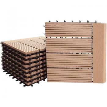 Piastrelle WPC Outdoor Premio Rhone T831 30x30 cm 11 Pezzi Profilo Teak Brown