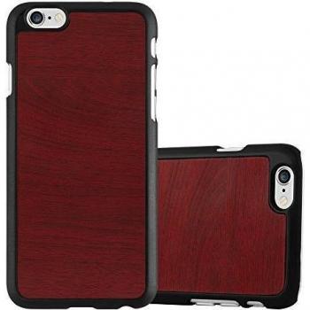 Cadorabo Custodia Protettiva Sottile in Legno Rosso per iPhone 6/6s