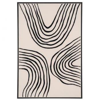 Impresión sobre Lienzo Lipari, Algodón, Negro, Beige, 4x60x90 cm